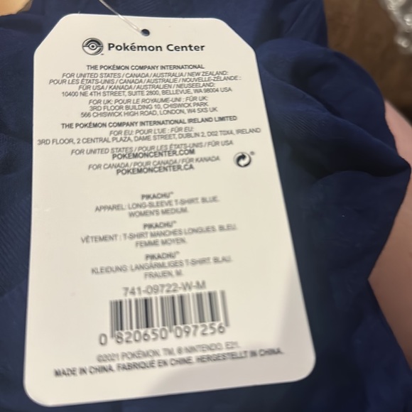 Pikachu  - Women’s Blue Relaxed Fit Scoop Neck Long-Sleeve T-Shirt - Picture 6 of 6